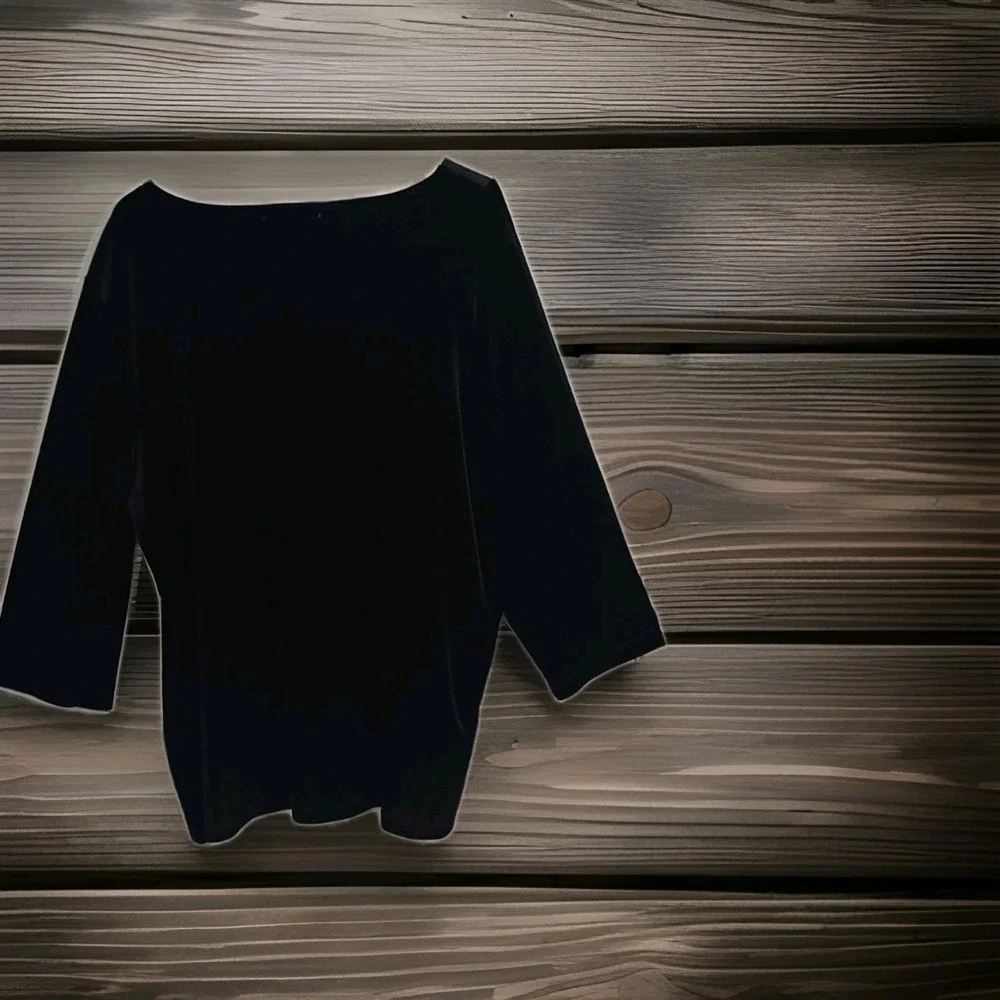 Susan Lawrence Velvet Top Satin Trim Square Neck 3X Whimsigoth Stretch‎ Timeless